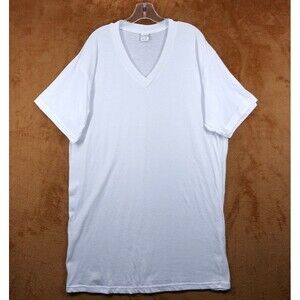 STANFIELDS Shirt Mens XXL White Pullvoer V-Neck Short Sleeve SUPREME T-Shirt
